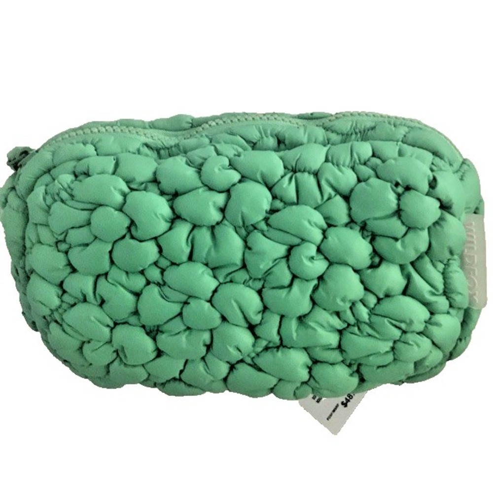 Wildfox Vert Clair‎ Green Quilted Floral Puffy Fanny Pack Belt Bag NWT